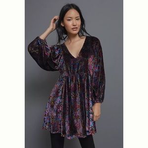 Anthropologie / NWT Mona Burnout Velvet Mini Dress